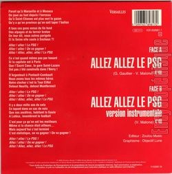 [Pochette de Allez, allez le PSG ! (ALLEZ, ALLEZ LE PSG !) - verso]