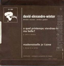 [Pochette de  quel printemps viendras-tu ma belle (David Alexandre WINTER) - verso]