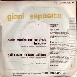 [Pochette de Petite marche sur les pieds du voisin (Giani ESPOSITO) - verso]