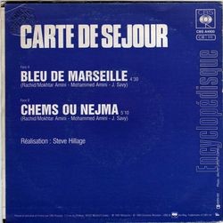 [Pochette de Bleu de Marseille (CARTE DE SJOUR) - verso]