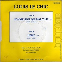 [Pochette de Honnie soit qui mal y vit (LOUIS LE CHIC) - verso]