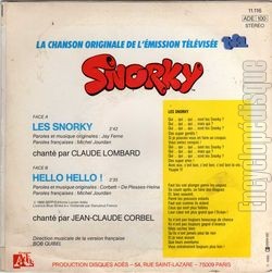 [Pochette de Les Snorky (T.V. (Tlvision)) - verso]