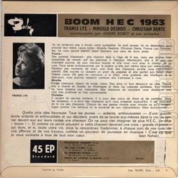 [Pochette de Boom HEC 63 (COMPILATION) - verso]