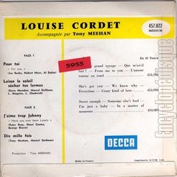 [Pochette de Louise CORDET -  Pour toi  (Les FRANCOPHILES) - verso]