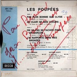 [Pochette de Pas plus Bonnie que Clyde (Les POUPES) - verso]