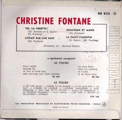 [Pochette de Toi, la vedette (Christine FONTANE) - verso]