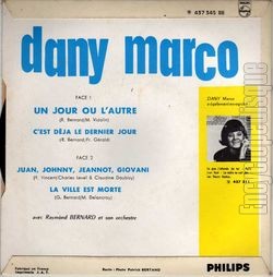 [Pochette de Un jour ou l’autre (Dany MARCO) - verso]