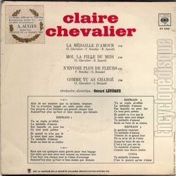 [Pochette de La mdaille d’amour (Claire CHEVALIER) - verso]