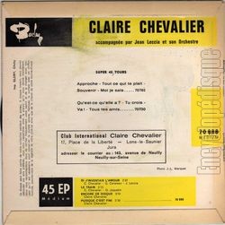 [Pochette de Si j’inventais l’amour (Claire CHEVALIER) - verso]