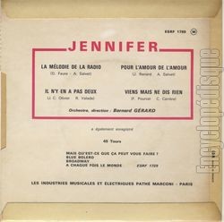 [Pochette de La mlodie de la radio (JENNIFER) - verso]