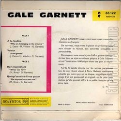 [Pochette de Gale GARNETT -   la fentre  (Les FRANCOPHILES) - verso]