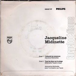 [Pochette de J’attends les vacances (Jacqueline MIDINETTE) - verso]