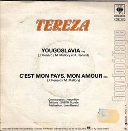 [Pochette de Yougoslavia (C’est mon pays, c’est mon amour) (TRZA) - verso]