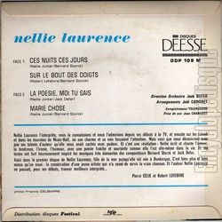 [Pochette de Ces nuits, ces jours (Nellie LAURENCE) - verso]