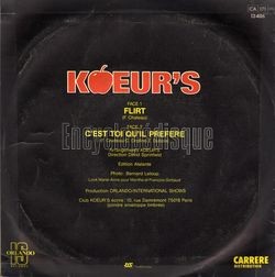 [Pochette de Flirt (KOEUR’S) - verso]