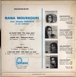 [Pochette de La place vide (Nana MOUSKOURI) - verso]