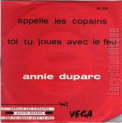 [Pochette de Appelle les copains (Annie DUPARC) - verso]