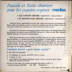 [Pochette de Les copains Menier (PASCALE ET SUZIE) - verso]