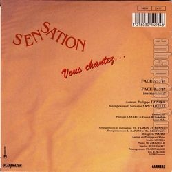 [Pochette de Vous chantez… (SENSATION) - verso]