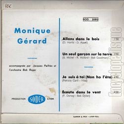 [Pochette de Allons dans le bois (Monique GRARD) - verso]