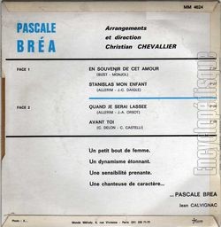 [Pochette de En souvenir de cet amour (Pascale BRA) - verso]