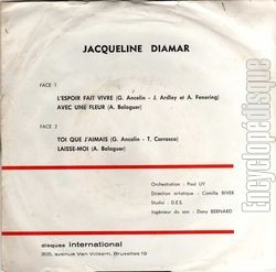 [Pochette de L’espoir fait vivre (Jacqueline DIAMAR) - verso]