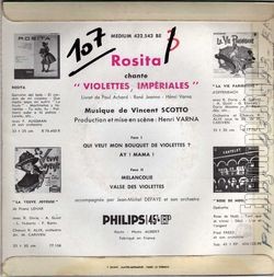 [Pochette de Violettes impriales (ROSITA) - verso]