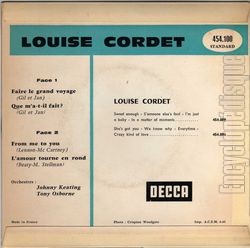 [Pochette de Louise CORDET -  Faire le grand voyage  (Les FRANCOPHILES) - verso]