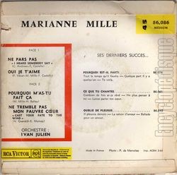 [Pochette de Ne pars pas (Marianne MILLE) - verso]