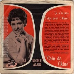 [Pochette de Je n’ai pas l’ge pour t’aimer (Canada) (Nicole ALAIN)]