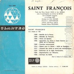 [Pochette de Saint Franois (DOCUMENT) - verso]