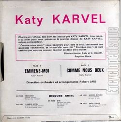 [Pochette de Emmne-moi (Katy KARVEL) - verso]