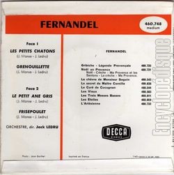 [Pochette de Les petits chatons (FERNANDEL) - verso]