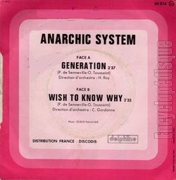 [Pochette de Generation (ANARCHIC SYSTEM) - verso]