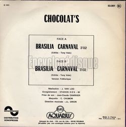 [Pochette de Brasilia carnaval (CHOCOLAT’S) - verso]