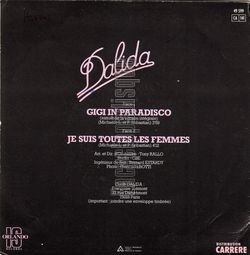 [Pochette de Gigi in paradisco (DALIDA) - verso]