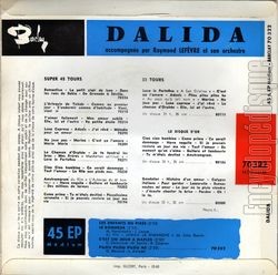 [Pochette de Les enfants du Pire (DALIDA) - verso]