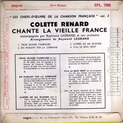 [Pochette de Les chefs d’œuvre de la chanson franaise vol.3 (Colette RENARD) - verso]