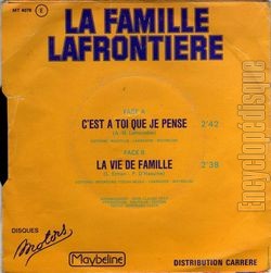 [Pochette de C’est  toi que je pense (La famille LAFRONTIRE) - verso]