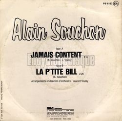 [Pochette de Jamais content (Alain SOUCHON) - verso]