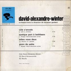 [Pochette de Vole s’envole (David Alexandre WINTER) - verso]