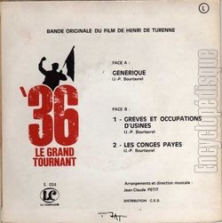 [Pochette de 36, le grand tournant (B.O.F.  Films ) - verso]