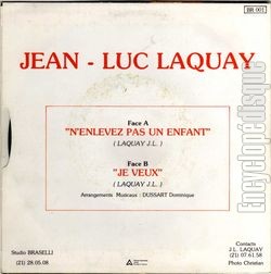 [Pochette de N’enlevez pas un enfant (Jean-Luc LAQUAY) - verso]