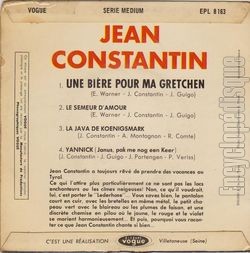 [Pochette de Une bire pour ma gretchen (Jean CONSTANTIN) - verso]