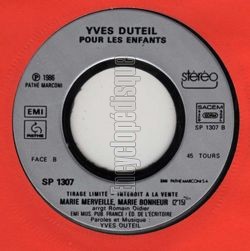 [Pochette de Yves Duteil pour les enfants (Yves DUTEIL) - verso]