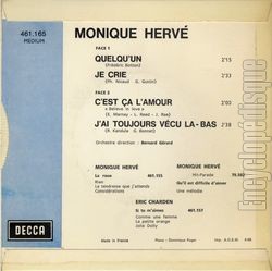 [Pochette de J’ai toujours vcu l-bas (Monique HERV) - verso]