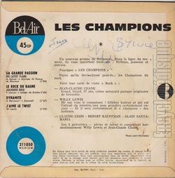 [Pochette de Sa grande passion (Les CHAMPIONS) - verso]