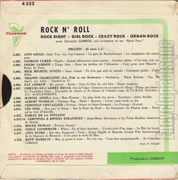 [Pochette de Rock n’ roll (Christian GARROS) - verso]