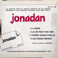 [Pochette de  Angie (JONADAN) - verso]