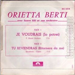 [Pochette de Orietta BERTI -  Je voudrais  (Les FRANCOPHILES) - verso]